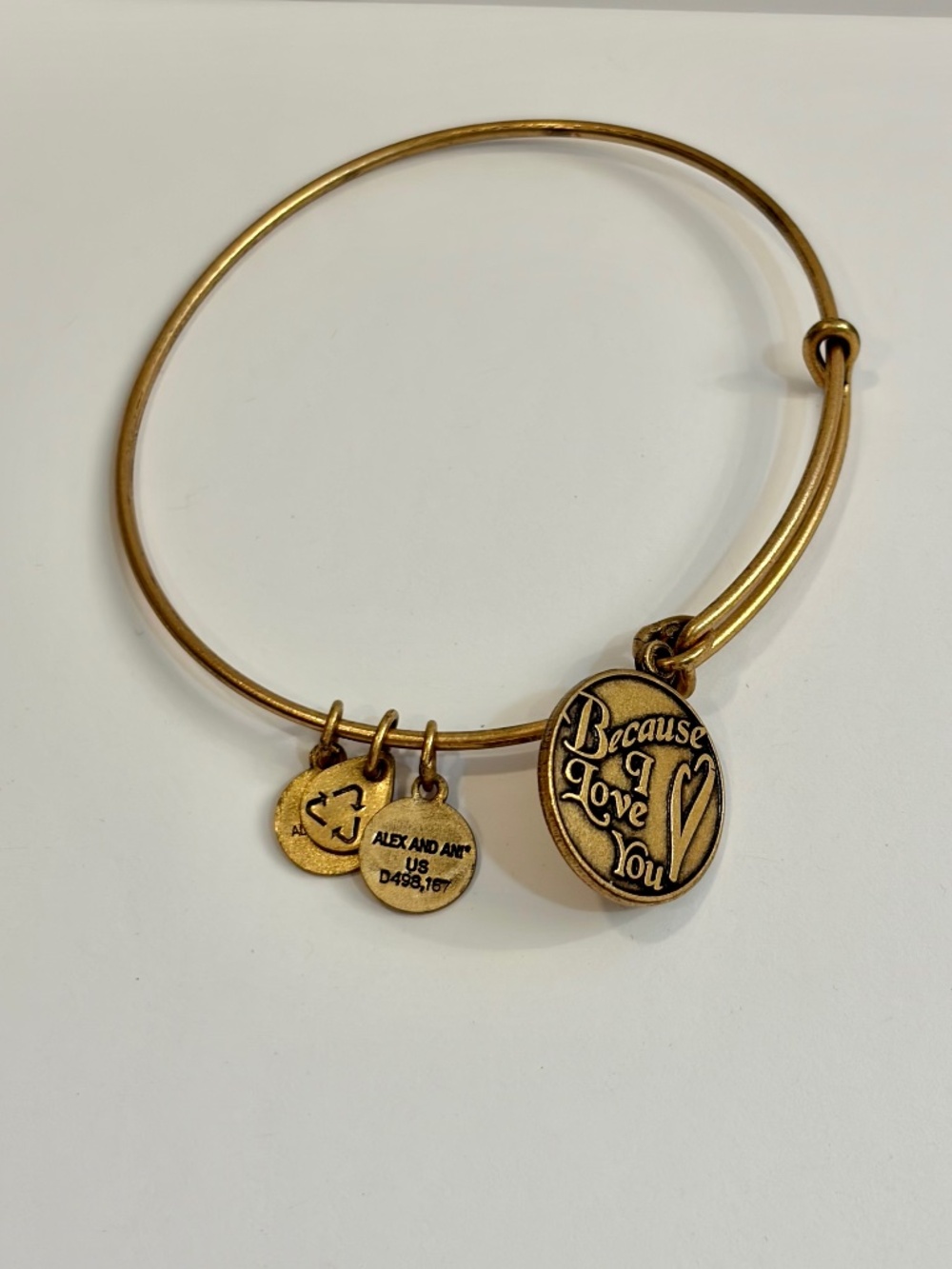 Alex and Ani Because I Love You Charm Bangle Bracelet